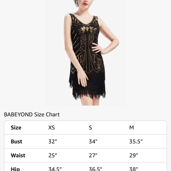 Elegant Black and Gold Mini Dress - Picture 6 of 9